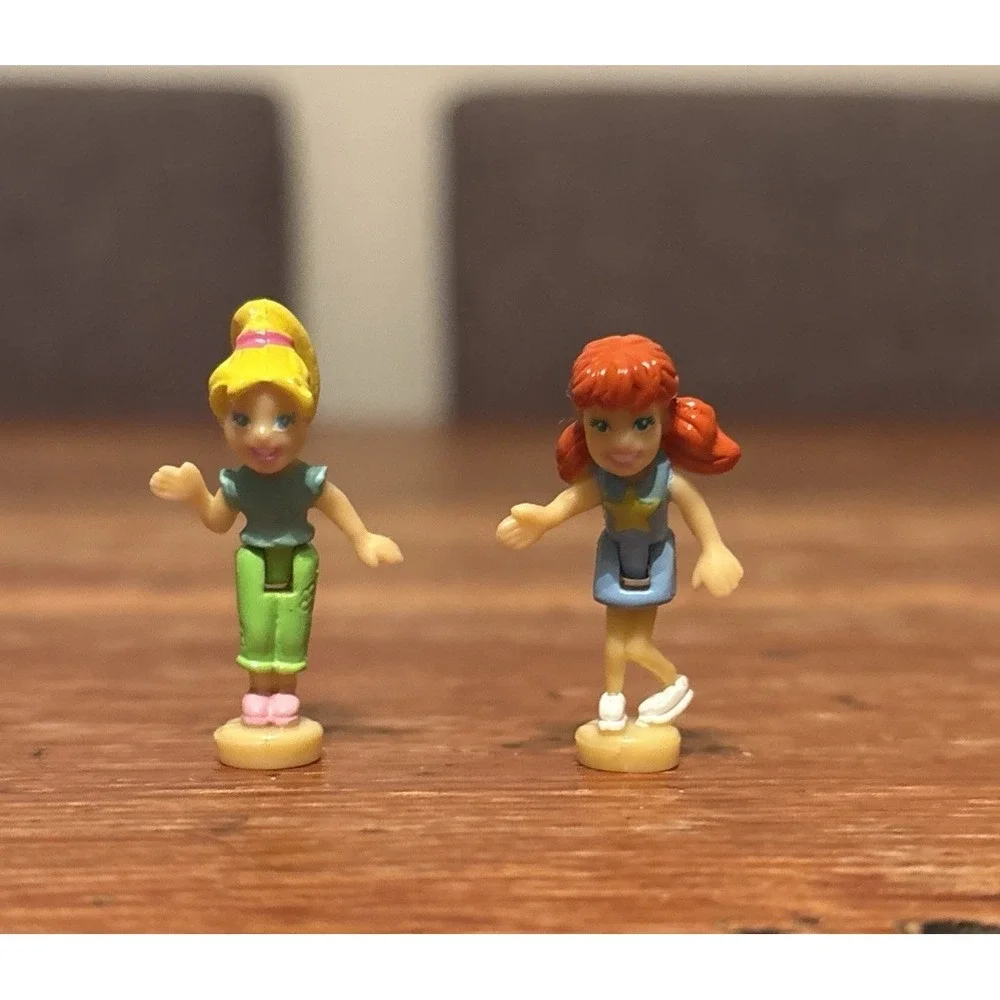 Vintage Polly Pocket Mini Lea Doll #122 & #123 Polly World Carousel Mattel 2002